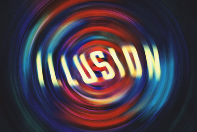 旋转幻觉轮字体效果 (PSD)