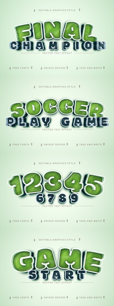 游戏风格酷炫字体样式 (AI,EPS)