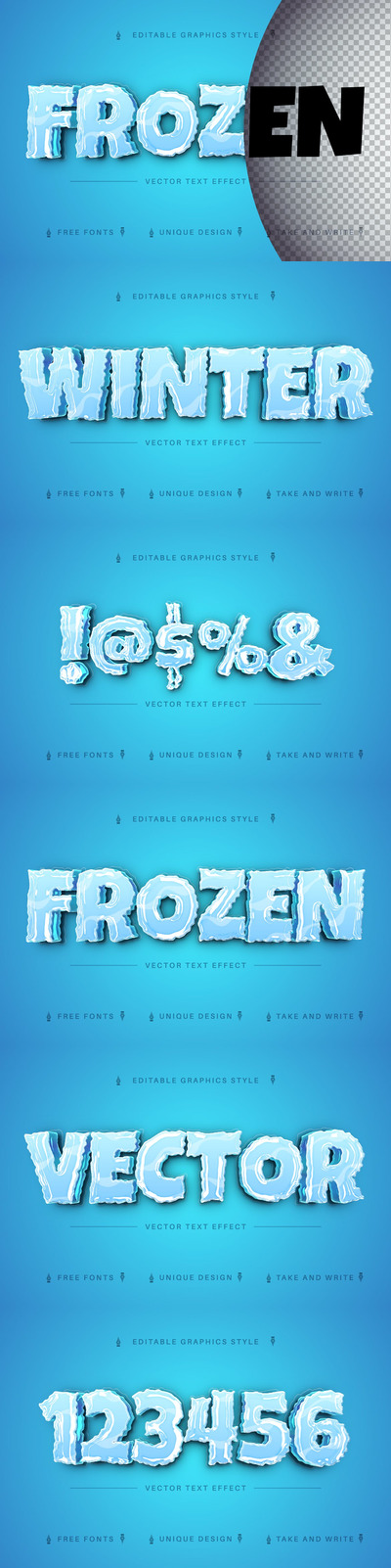 冰冻特效字体样式 (AI,EPS)