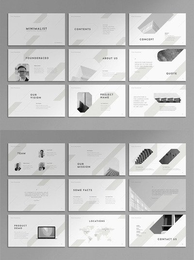 极简主义建筑PPT模版下载 (PPTX)