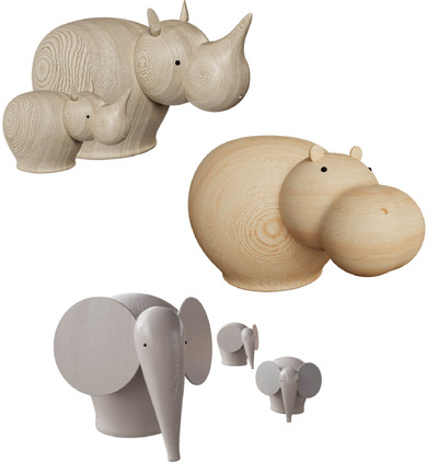 丹麦Woud犀牛大象河马装饰工艺品3D模型（OBJ,FBX,MAX）