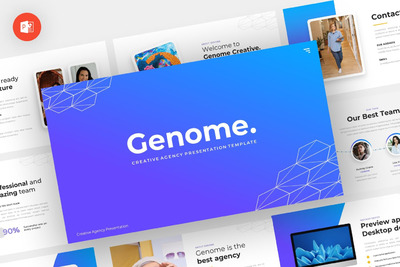 基因组创意PPT模版 (PPT,PPTX)