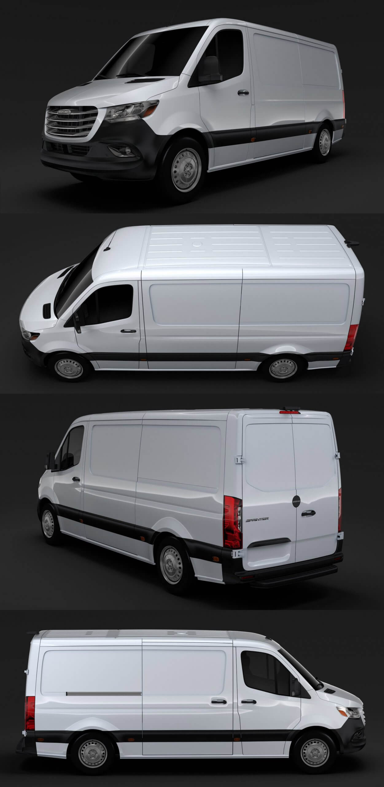 Freightliner L2H1 RWD 2019款短跑厢式货车3D模型（FBX,blend）