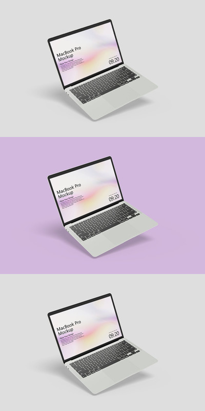 MacBook电脑设备网站UI展示样机模板 (PSD)