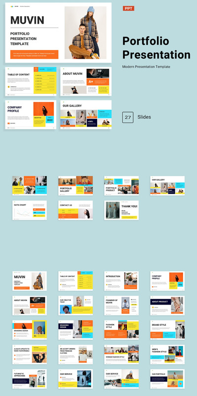 创意橙黄色PPT模版 (PPTX,PPT)