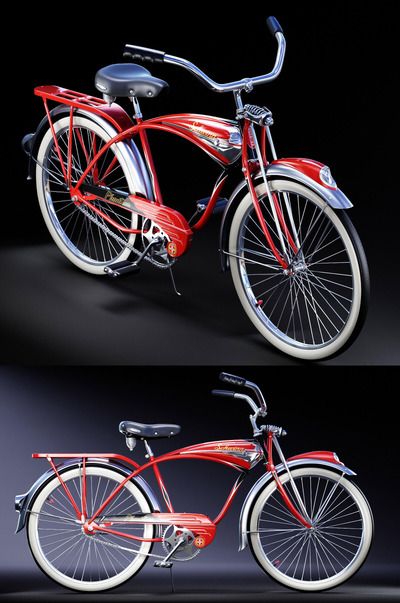 施文Schwinn Phantom自行车3D模型（OBJ,MAX）