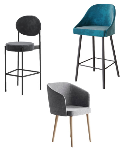 3款乌克兰4Corners高脚椅吧椅3D模型（OBJ,FBX,MAX）