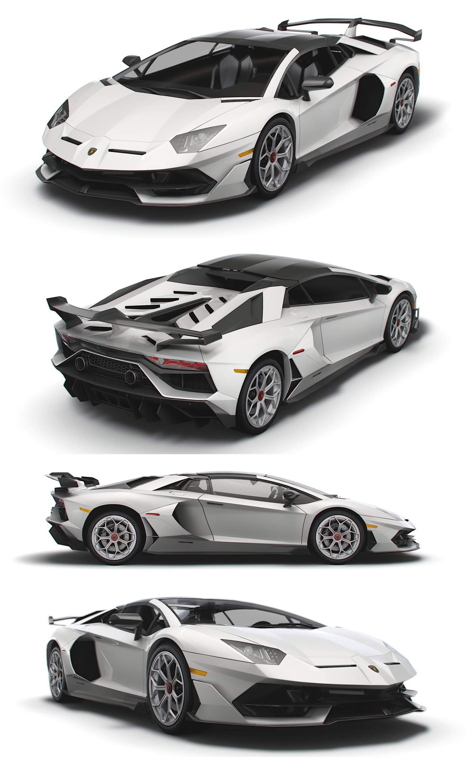 兰博基尼Aventador Roadster SVJ 2021款跑车3D模型（OBJ,FBX,MAX,Blend）