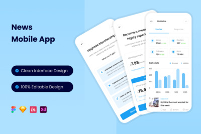新闻资讯App UI Kit (FIG,SKETCH,XD)