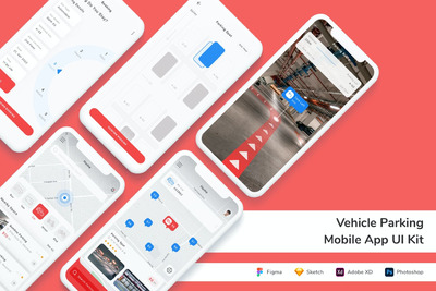 停车场管理App UI Kit (FIG,PSD,SKETCH,XD)
