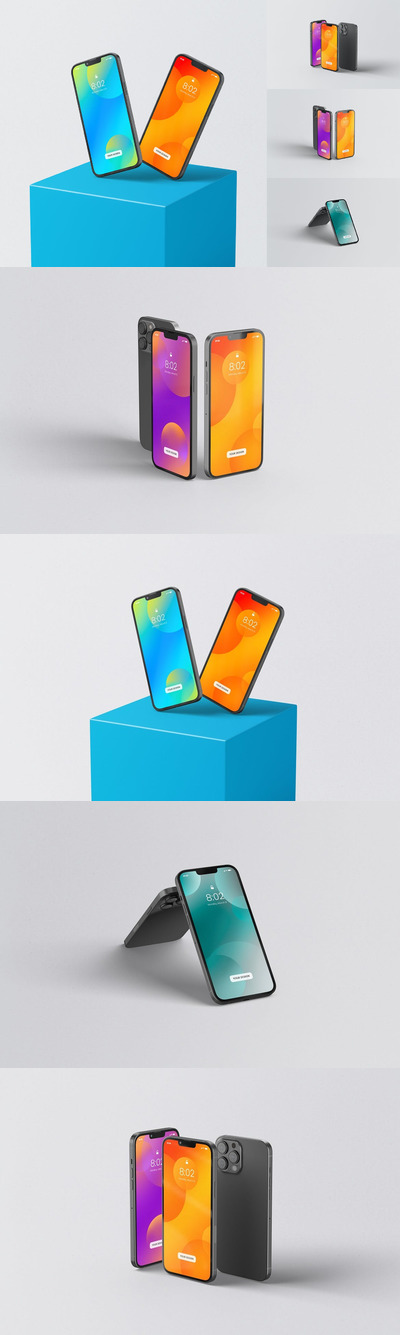 高品质的iPhone 13 Pro Max APP UI样机展示模型mockups