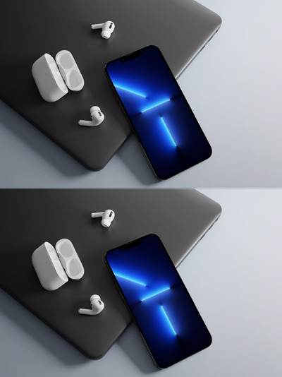 苹果设备场景iPhone 13 Pro手机样机 (PSD)