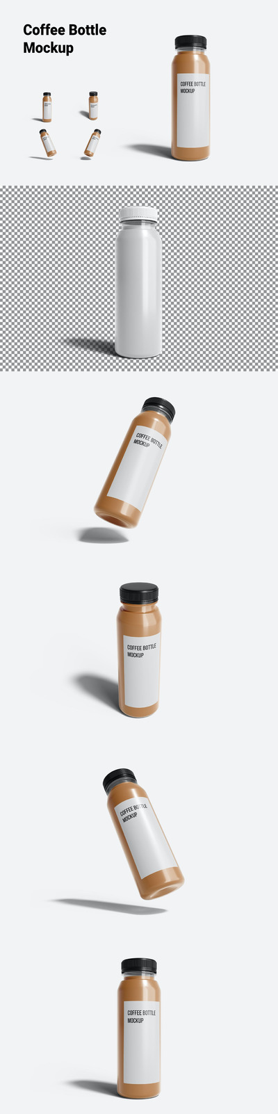 咖啡饮料瓶标签包装设计样机 (PSD)