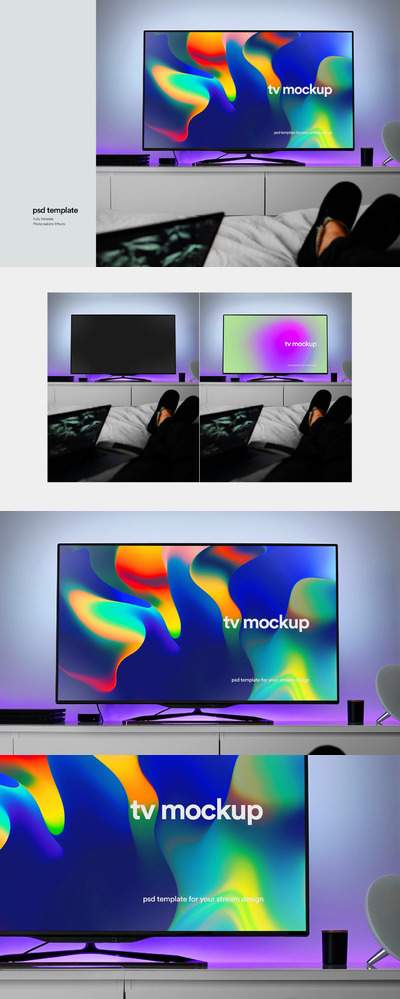 巨屏TV电视屏幕样机 (PSD)