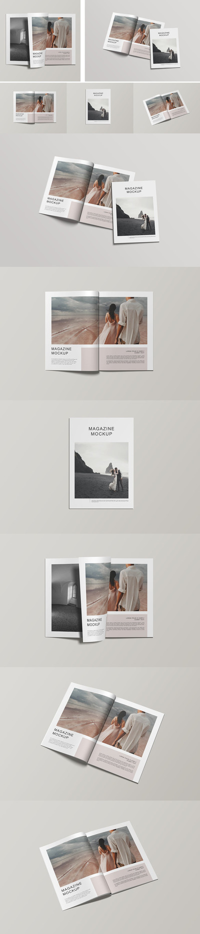 杂志目录页面展示样机 (PSD)