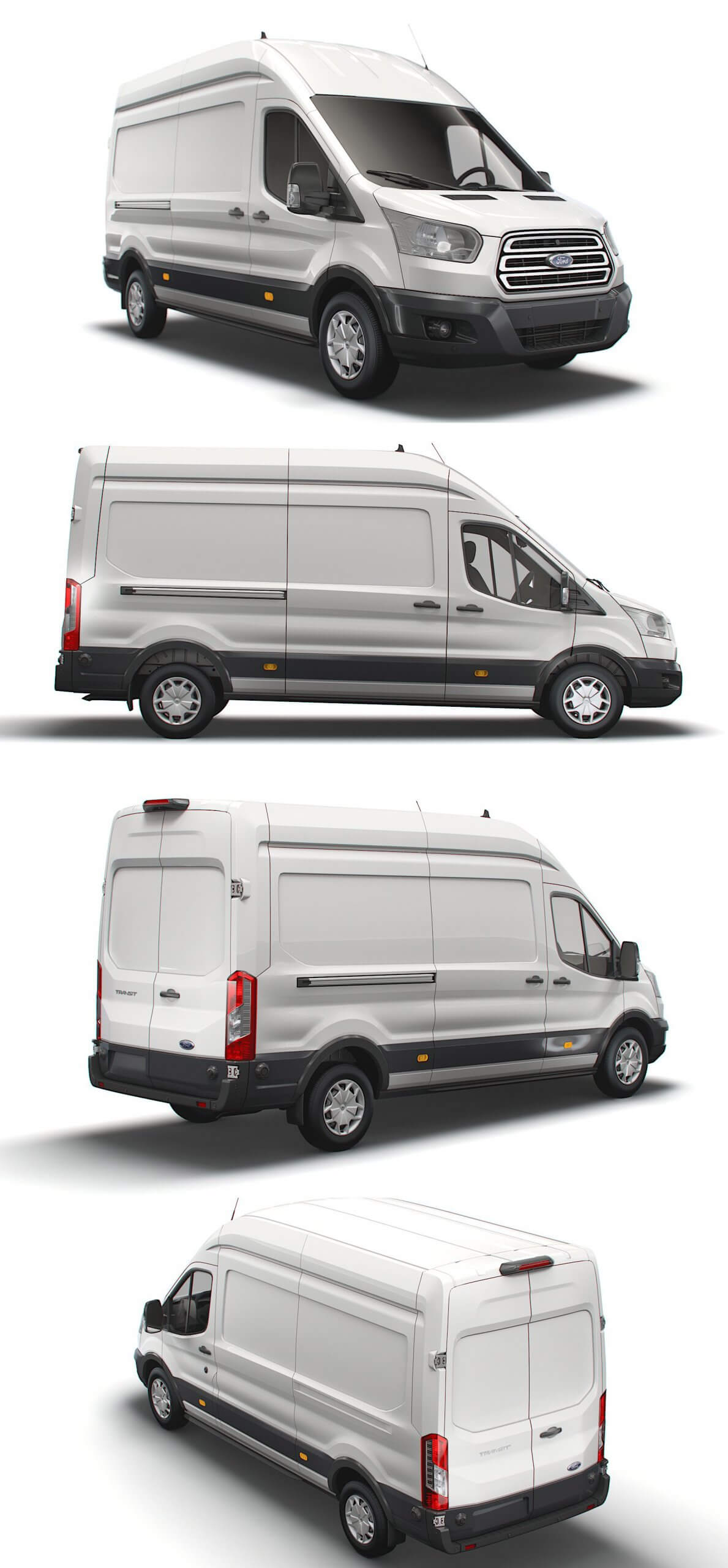 Ford Transit Van L3H3 2018款福特全顺货车3D模型（OBJ,FBX,MAX,Blend）