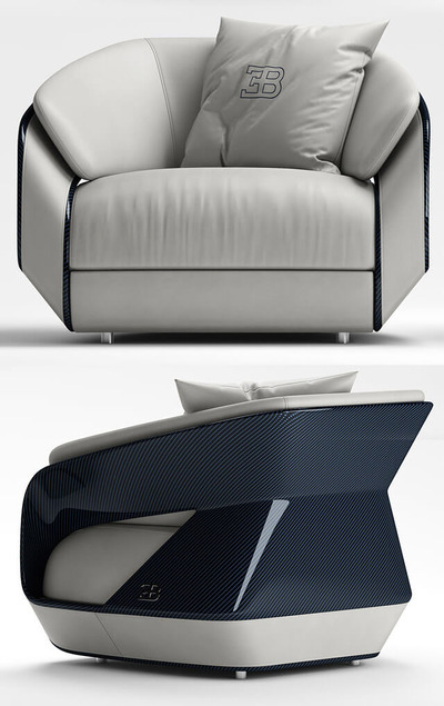 意大利BUGATTI HOME Royale豪华单人沙发3D模型（OBJ,FBX,MAX）