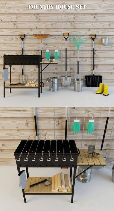 花园园艺工具组合3D模型（OBJ,MAX）