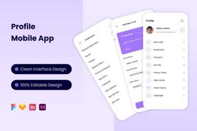 个人中心App UI Kit (FIG,SKETCH,XD)