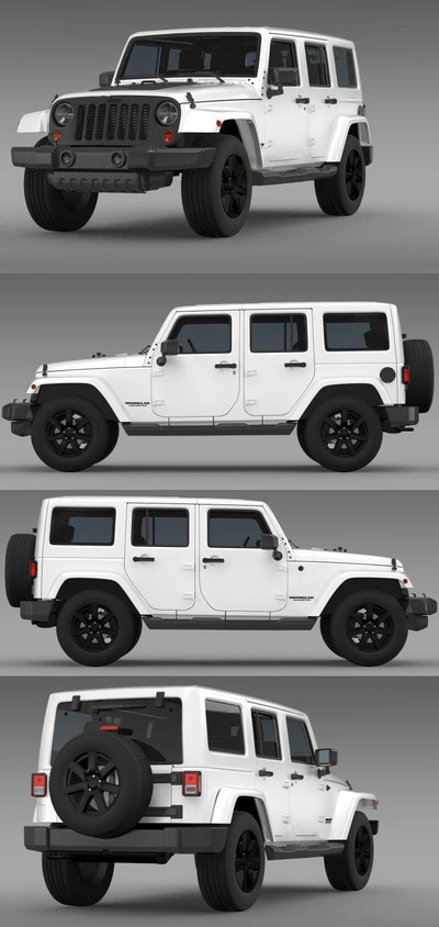 Jeep Wrangler牧马人Unlimited Altitude 2014款越野车3D模型（OBJ,FBX,MAX,Blend）
