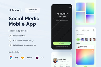 时尚社交 APP (FIG,SKETCH,XD)