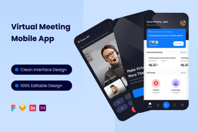 虚拟视频会议APP (FIG,SKETCH,XD)