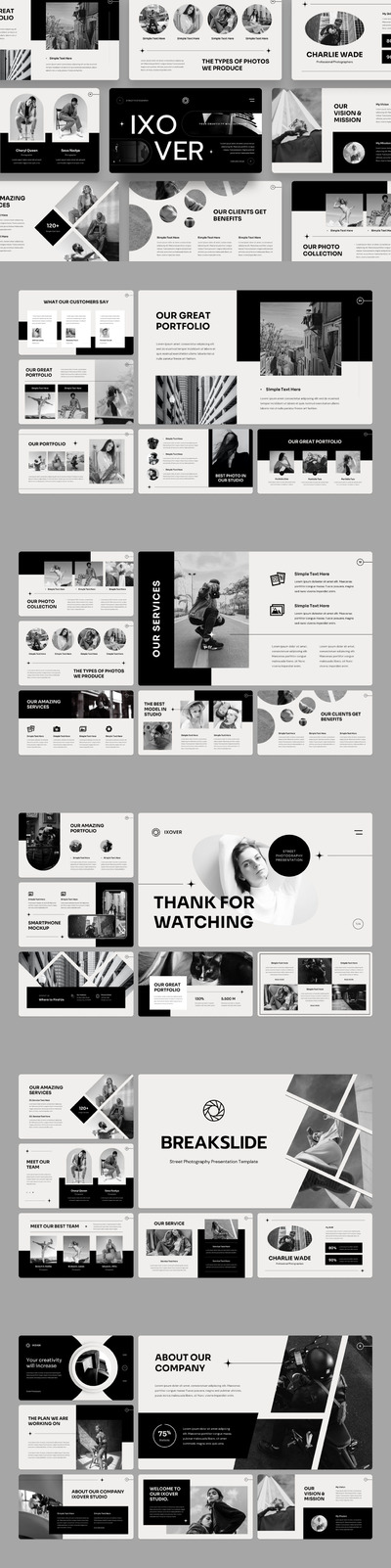 街头摄影展示PPT模版 (PPTX,PPT)