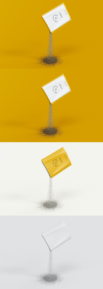 香料/糖袋包装设计样机 (PSD)