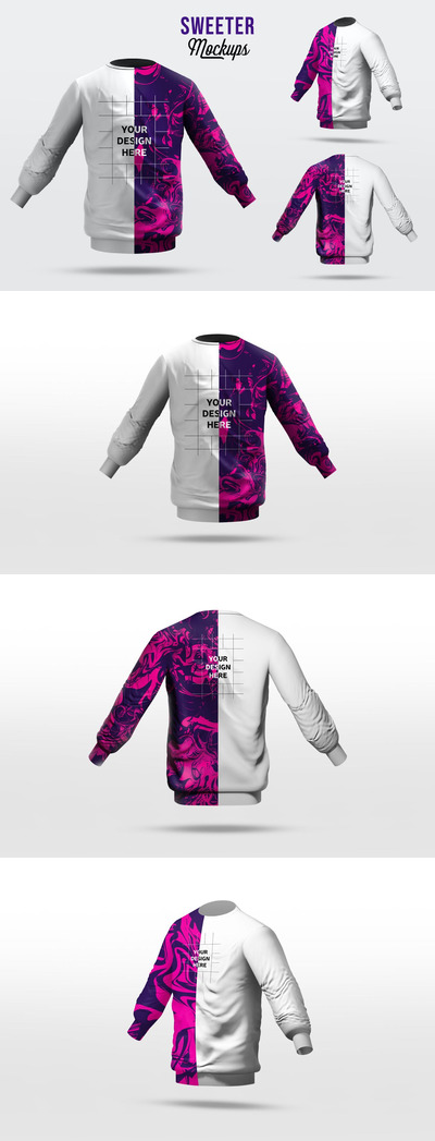 毛衣卫衣服装设计样机 (PSD)