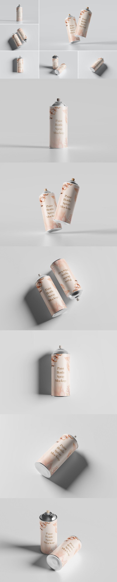 油漆瓶/喷雾瓶包装设计样机 (PSD)