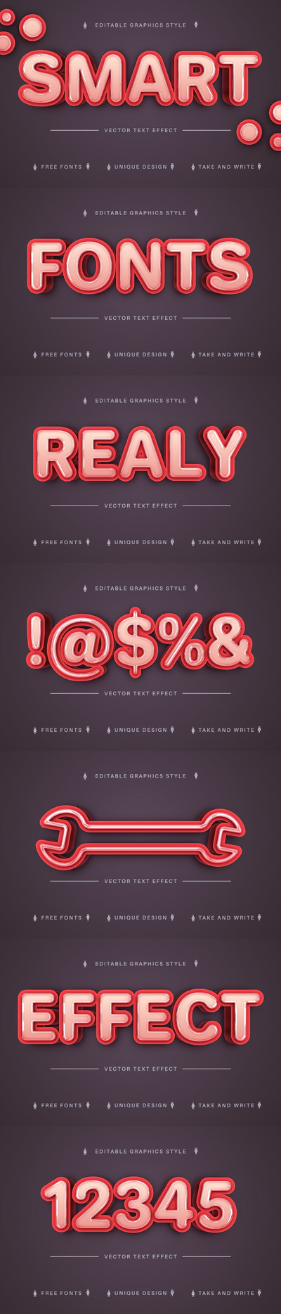 酷炫立体字 (AI,EPS)