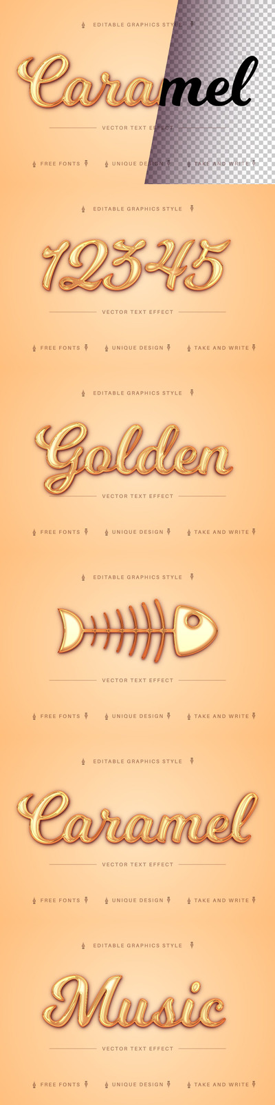 金属字体样式 (AI,EPS)