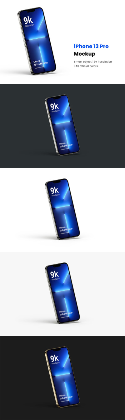 高分辨率iPhone 13 Pro苹果手机样机 (PSD)