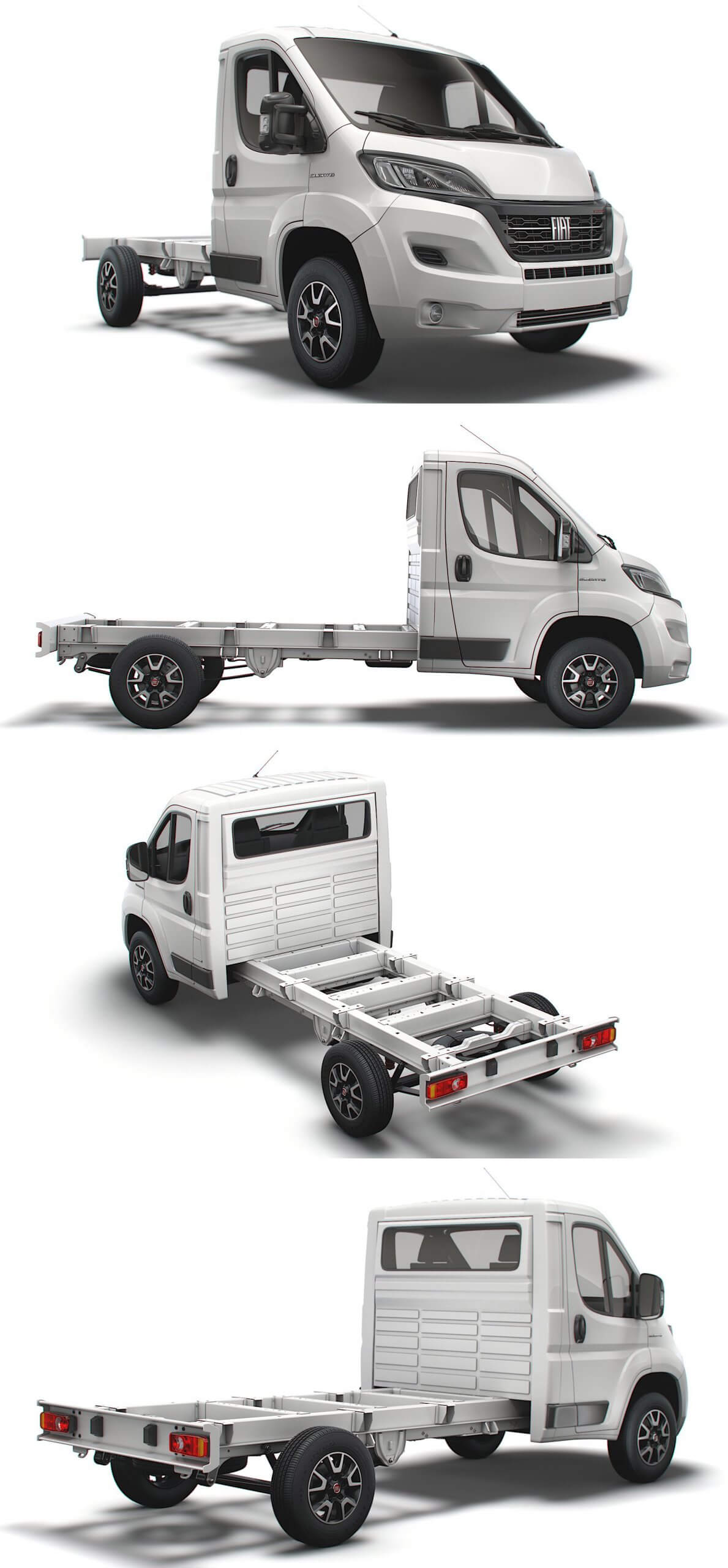 Fiat Ducato 2022款菲亚特杜卡托单驾驶室底盘卡车3D模型（OBJ,FBX,MAX,Blend）