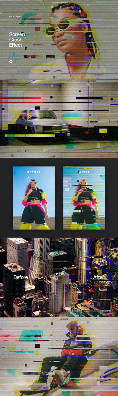 屏幕碰撞照片效果 (PSD)