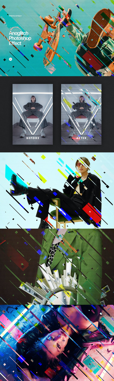 无故障Photoshop效果 (PSD)