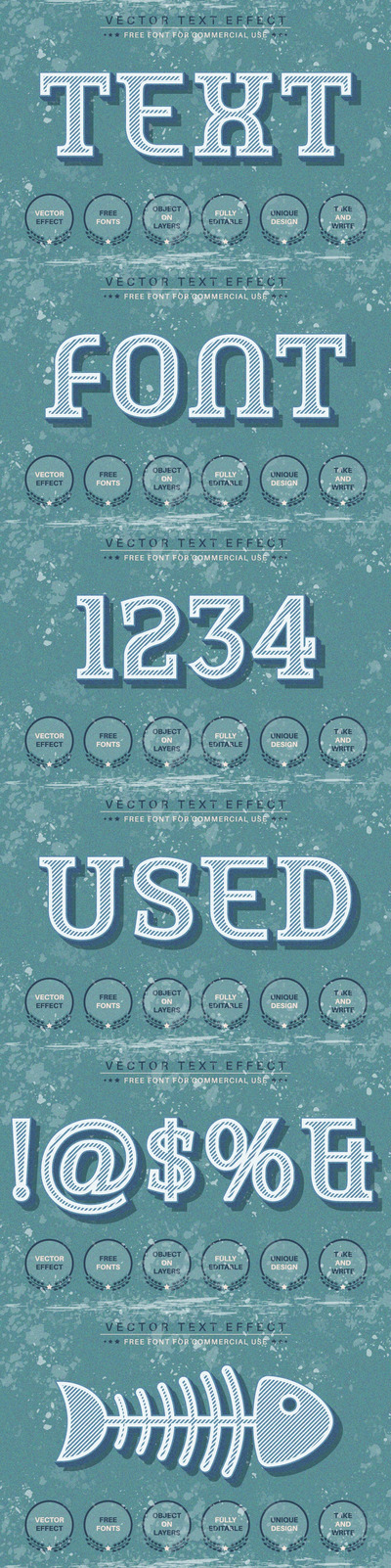 复古文字字体样式 (AI,EPS)