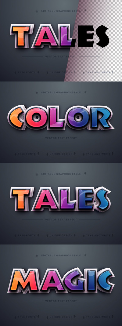 创意塑料字体样式 (AI,EPS)