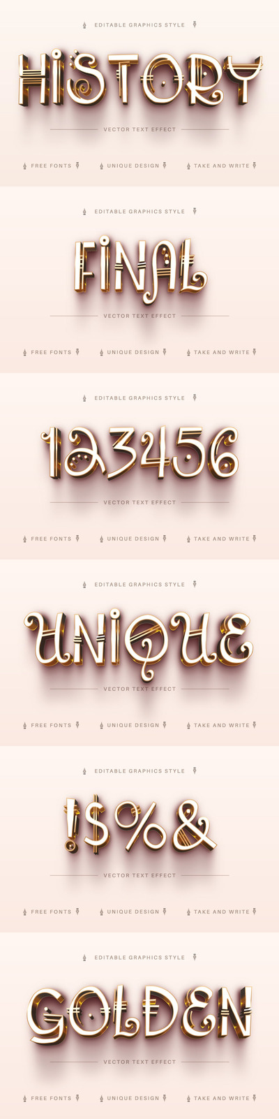 金边字体样式 (AI,EPS)