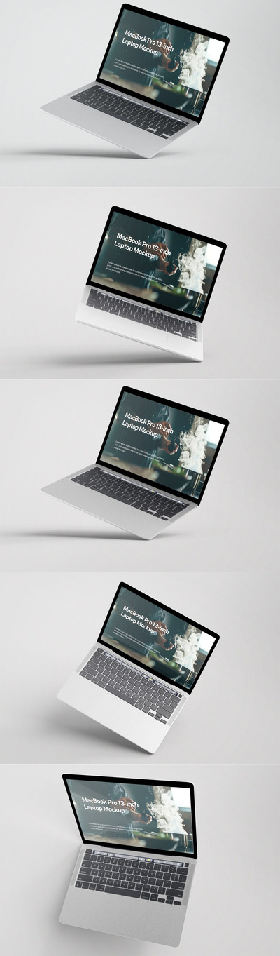 MacBook Pro 13英寸笔记本电脑样机 (PSD,PDF)