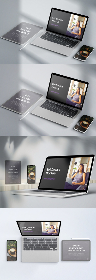 苹果响应式设备屏幕UI样机 (PSD,PNG)