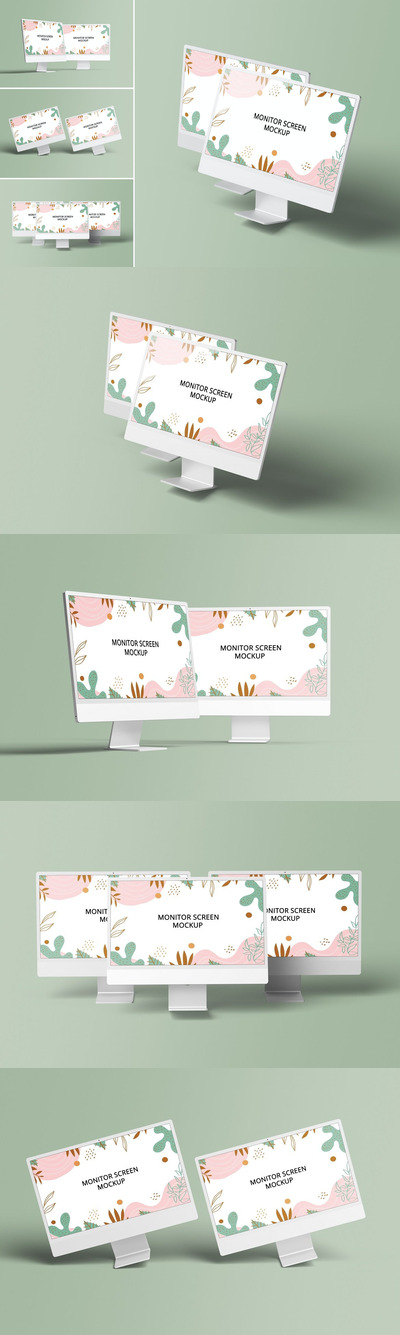 电脑显示器屏幕样机 (PSD)