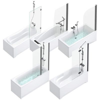 唯宝Villeroy & Boch浴缸和淋浴挡板3D模型（MAX）