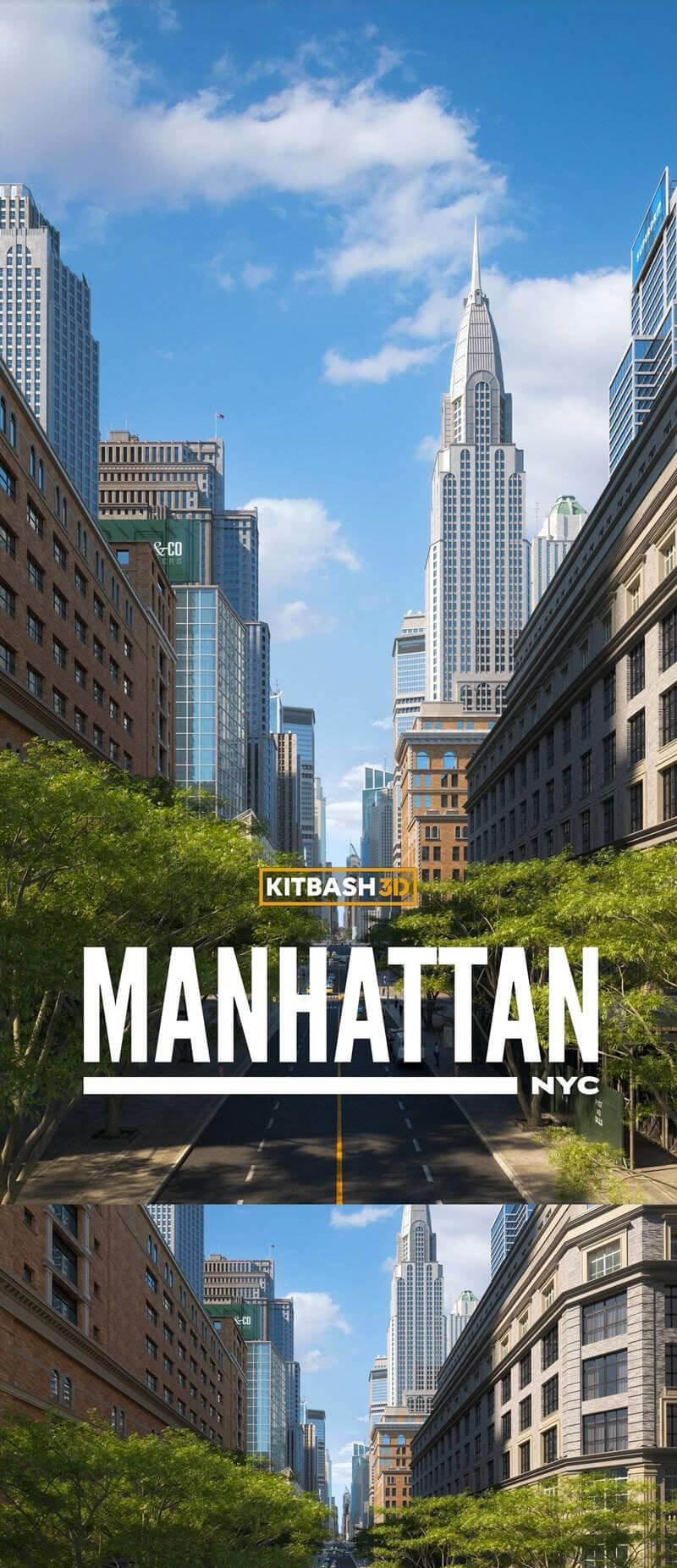 12GB+的曼哈顿街经典建筑区场景3D模型合集（Blend,OBJ,FBX,C4D, uproject）