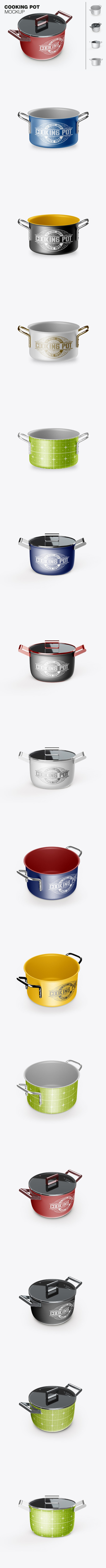 金属烹饪锅品牌设计样机 (PSD)