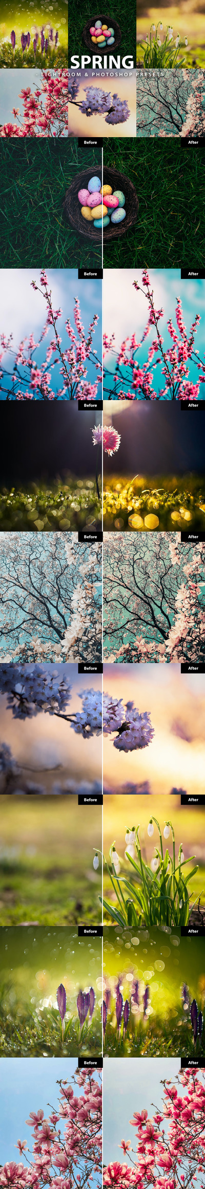 时尚高端清新春天夏天lightroom&photoshop动作预设