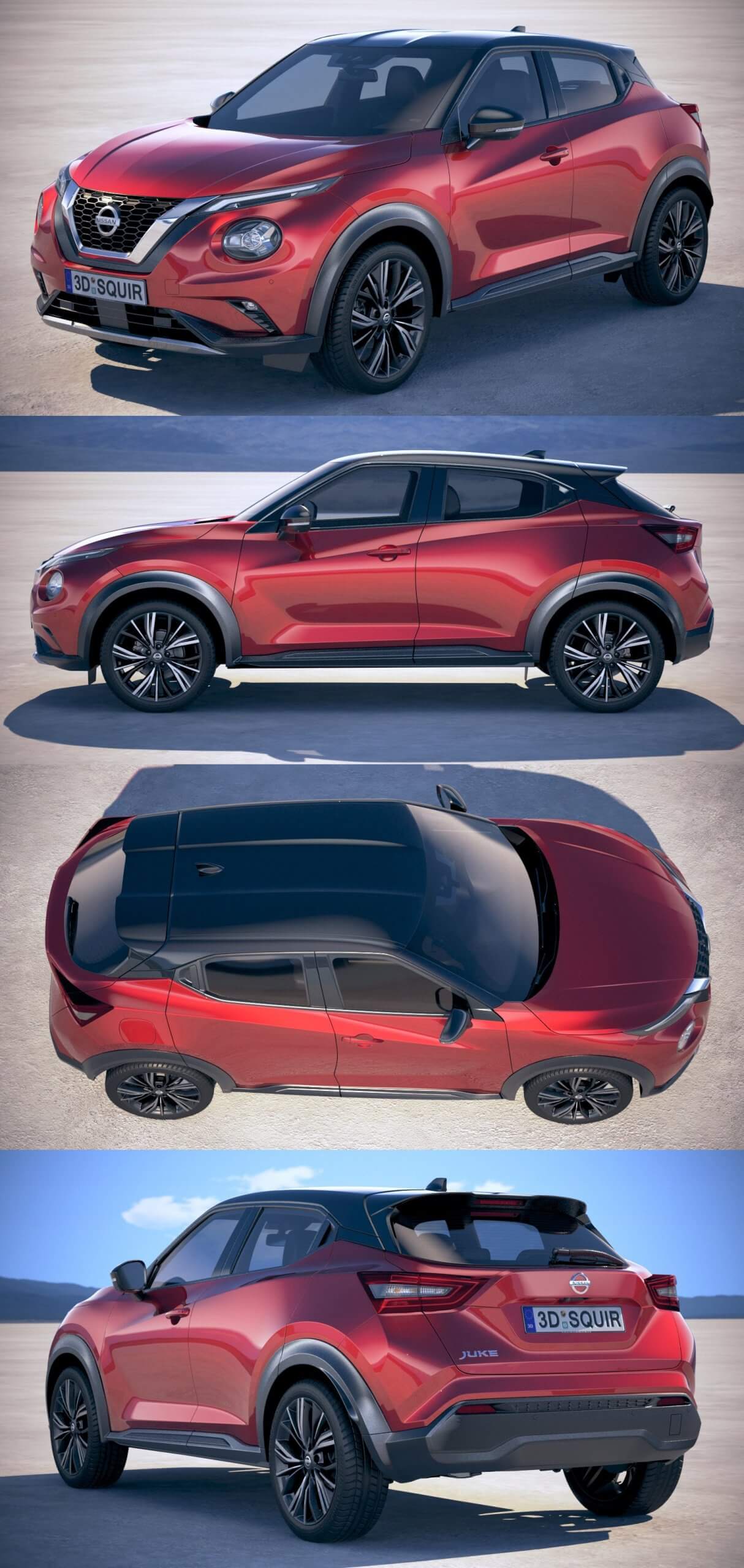尼桑Nissan Juke 2020款汽车3D模型（OBJ,FBX,MAX）