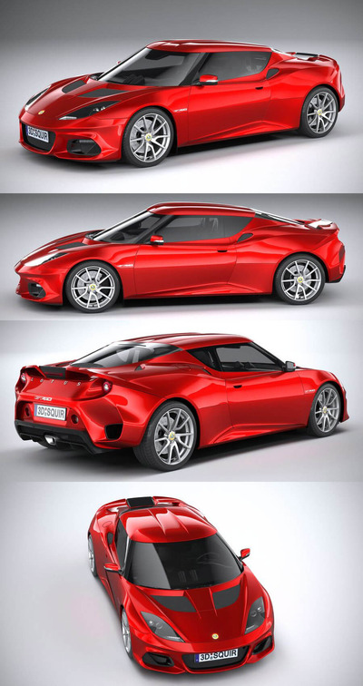 Lotus Evora GT410 2020款跑车3D模型（OBJ,FBX,MAX）