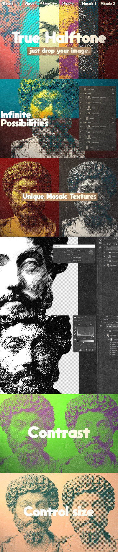 半色调复古设计效果模板 (psd,pat,grd)