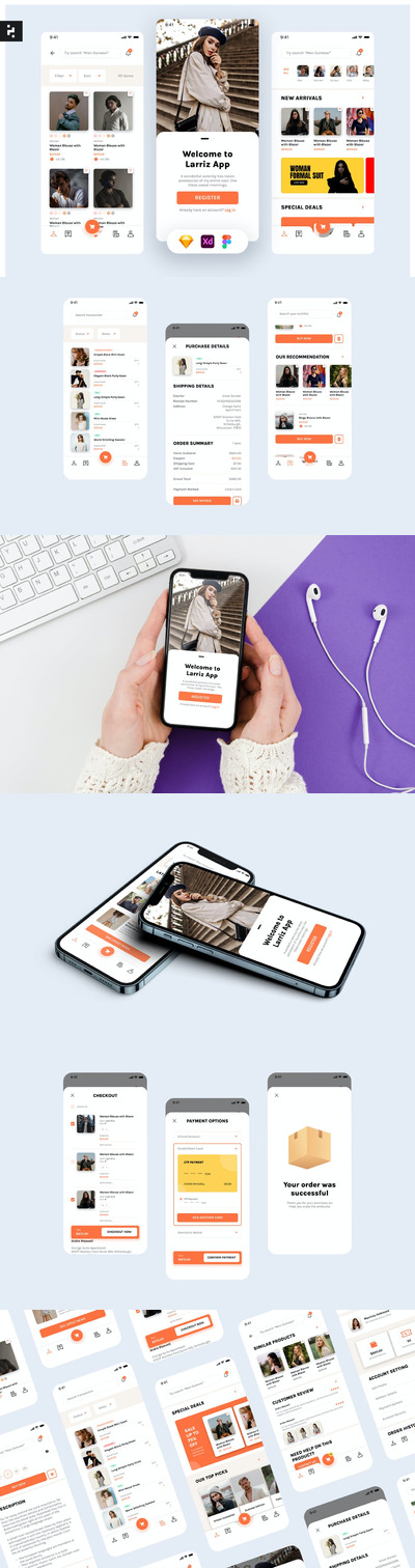 电子商务商店应用 APP UI KIT (FIG,SKETCH,XD)